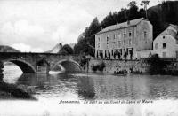 carte postale ancienne de Anseremme Le pont au confluent de Lesse et Meuse