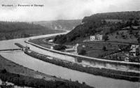 carte postale ancienne de Waulsort Panorama et barrage