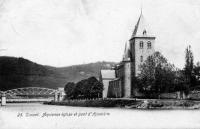 carte postale ancienne de Hastière Ancienne église et pont d'Hastière