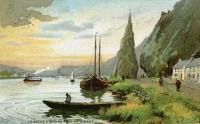 carte postale ancienne de Dinant La roche à Bayard - Lithographie de J.L. Goffart