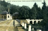 carte postale ancienne de Houyet Le pont sur la Lesse - Chemin conduisant au château d'Ardennes
