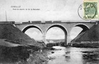 carte postale ancienne de Jemelle Pont du chemin de fer de Rochefort