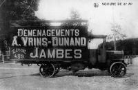 carte postale ancienne de Jambes Déménagements A. Vrins - Dunand - Voiture 27 m3