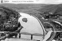 carte postale ancienne de Hastière Panorama et vue de la Meuse vers Hermeton