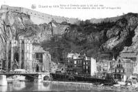 carte postale ancienne de Dinant Eglise et Citadelle après le 23 août 1914