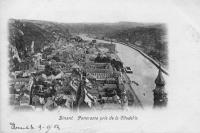 carte postale ancienne de Dinant Panorama pris de la Citadelle