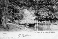 carte postale ancienne de Han-sur-Lesse La sortie de la Lesse des grottes