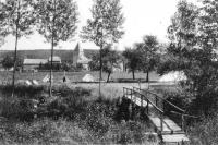 carte postale ancienne de Han-sur-Lesse Terrain de camping du T.C.B.