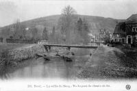 carte postale ancienne de Yvoir La vallée du Bocq - Vu du pont de chemin de fer