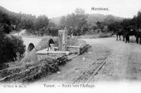 carte postale ancienne de Maredsous Route vers l'Abbaye