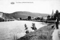 carte postale ancienne de Profondeville La Meuse à Profondeville