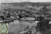 postkaart van Namêche Les deux ponts sur la Meuse