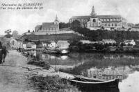 carte postale ancienne de Floreffe Séminaire de Floreffe - Vue prise du chemin de fer