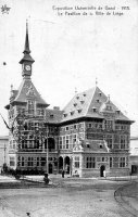 postkaart van Gent Le Pavillon de la ville de Liège - Expos. Intern.et Univ. De Gand 1913