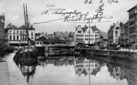 carte postale ancienne de Gand Vue sur l'Escaut