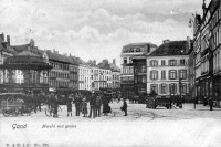 carte postale ancienne de Gand Marché aux grains