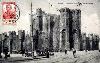 carte postale ancienne de Gand Entrée du Château des Comtes