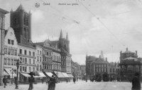 carte postale ancienne de Gand Marché aux grains