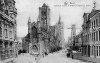 carte postale ancienne de Gand Eglise St Nicolas et l'Eglise St Bavon