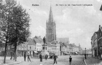 carte postale ancienne de Eecloo De Kerk en het Standbeeld Ledeganck