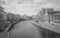 carte postale ancienne de Gand Quai aux Blés et aux Herbes