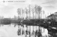 carte postale ancienne de Termonde Les Deux Ponts du Fort