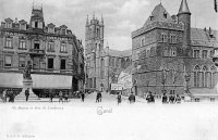 carte postale ancienne de Gand St Bavon et Rue de Limbourg