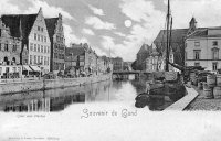 carte postale ancienne de Gand Quai aux Herbes