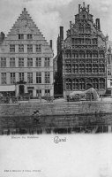 carte postale ancienne de Gand Maison des Bateliers