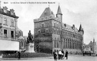 postkaart van Gent Le Château Gérard le Diable et la statue Liévin Bauwens