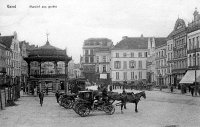 carte postale ancienne de Gand Marché aux Grains