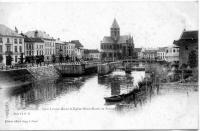 carte postale ancienne de Audenarde Quai Louise-Marie et Eglise Notre Dame de Palmele