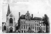carte postale ancienne de Saint-Nicolas-Waes L'église primaire, l'ancien hôtel de ville et le musée