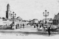 carte postale ancienne de Lokeren Pont des Stations