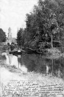 carte postale ancienne de Lokeren Vue sur la Durme