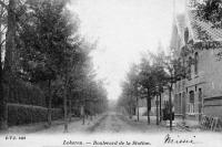 carte postale ancienne de Lokeren Boulevard de la Station