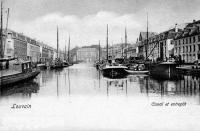 carte postale ancienne de Louvain Canal et entrepôt