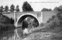 carte postale ancienne de Hal Pont du chemin de fer sur la Senne