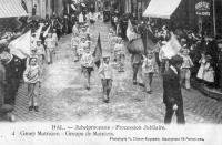 postkaart van Halle Procession jubilaire - Groupe de matelots