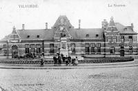 carte postale ancienne de Vilvorde La Station