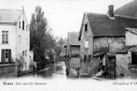 carte postale ancienne de Diest Vue sur le Demer