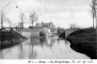 carte postale ancienne de Diest La porte d'eau