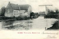 carte postale ancienne de Zichem Moulin à eau