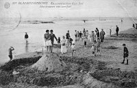 carte postale ancienne de Blankenberge La construction d'un fort