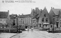 carte postale ancienne de Furnes Ruines de Furnes. Vers la gare. Pont du canal