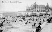 carte postale ancienne de Ostende La digue et le kursaal