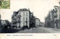 carte postale ancienne de Ostende Rue Royale et boulevard Van Iseghem