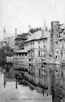 carte postale ancienne de Bruges Vieilles maisons du quai du Rosaire
