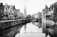 carte postale ancienne de Bruges Le Quai du Rosaire et le Dyver