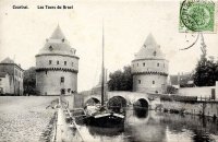 carte postale ancienne de Courtrai Les Tours du Broel